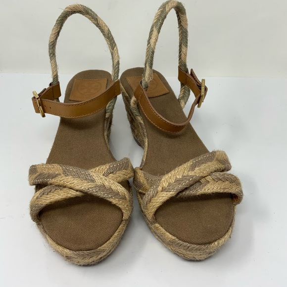 Tory Burch Shoes - Tory Burch Camelia Mid Wedge Espadrilles. Size 9.5